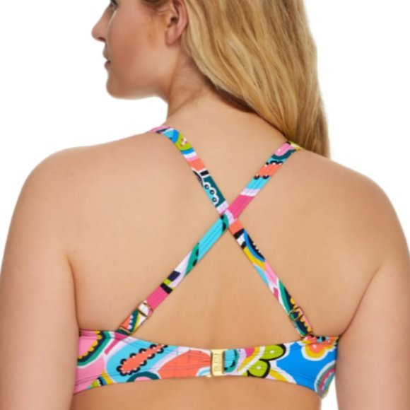 BLEU Rod Beattie Go For Bold Shirred Convertible D-Cup Bikini‎ Top 34DD - Picture 4 of 4